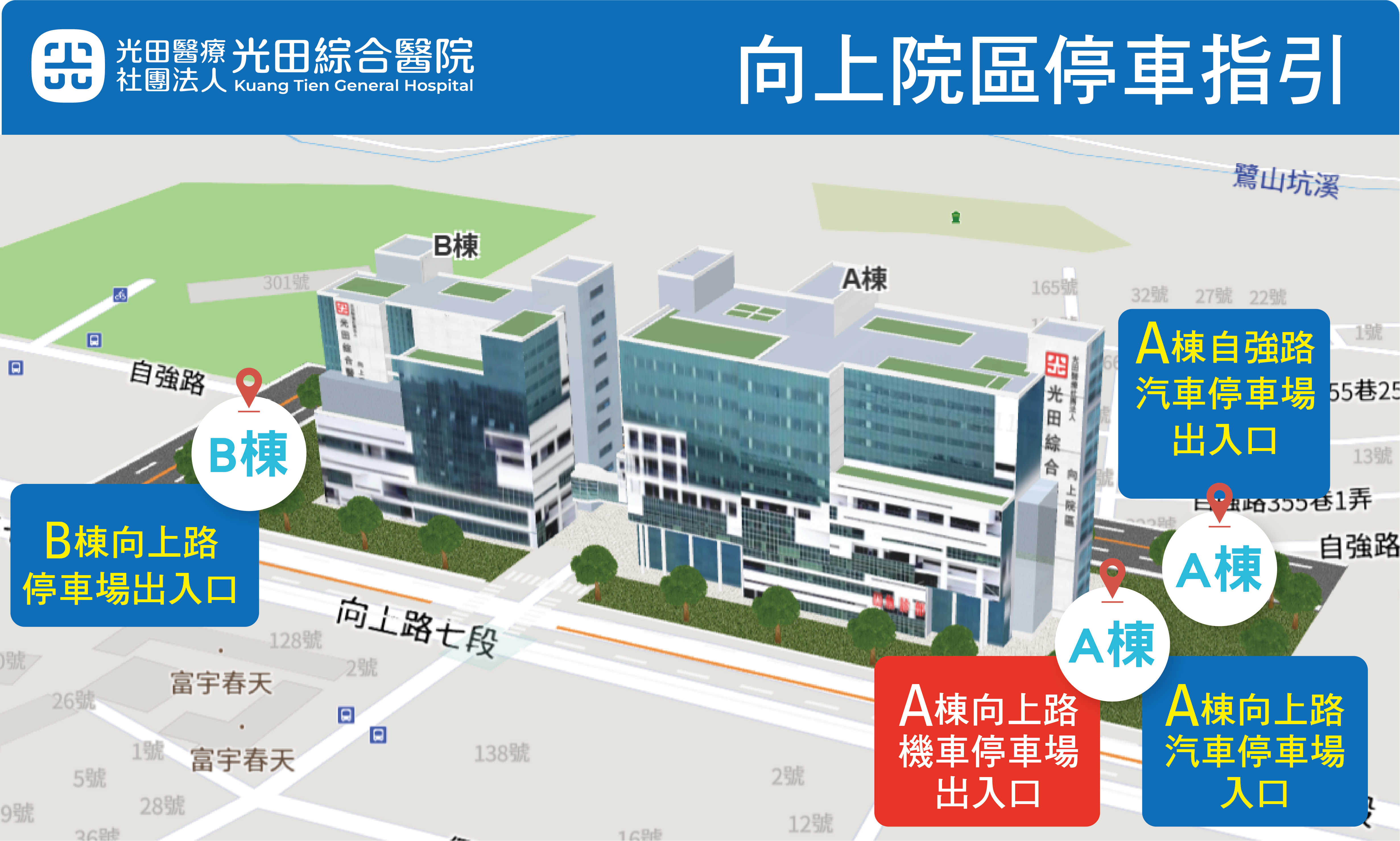 向上院區停車指引